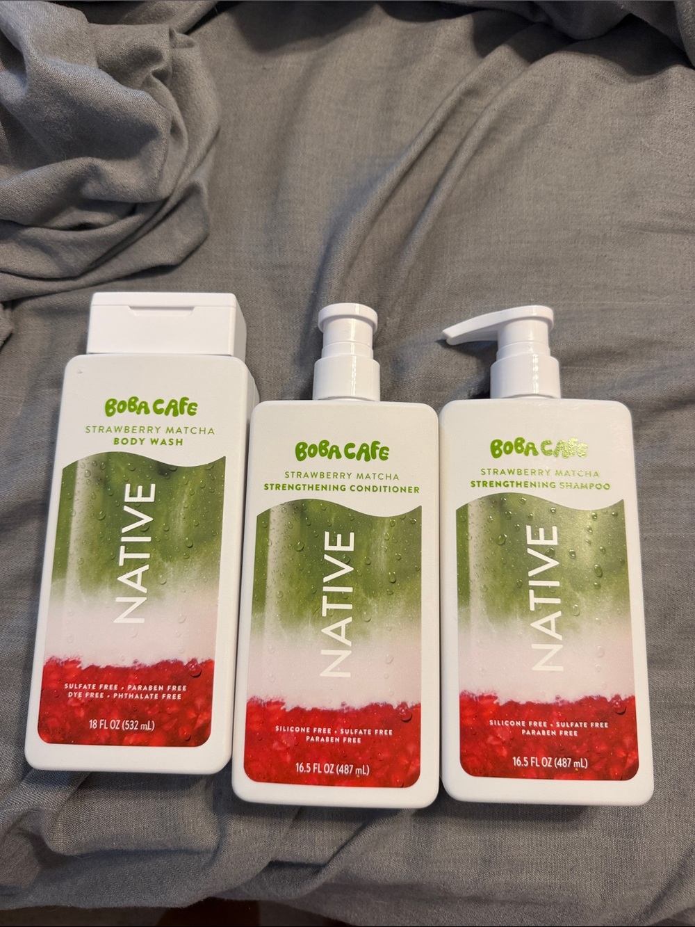 Native Boba Cafe Strawberry Matcha set